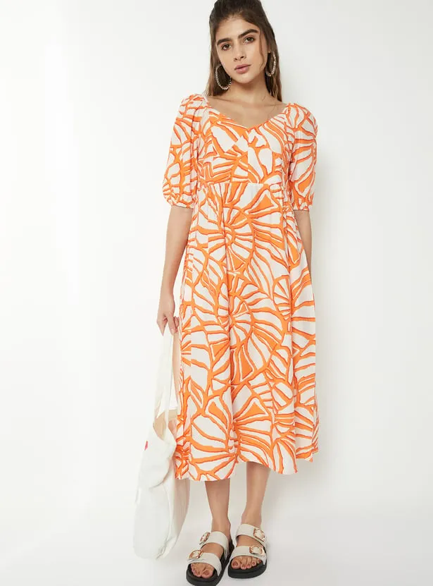 Women Printed Midi Dress